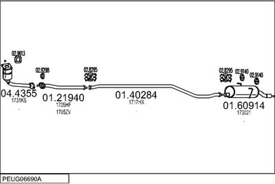 Układ wydechowy MTS PEUG06690A009466