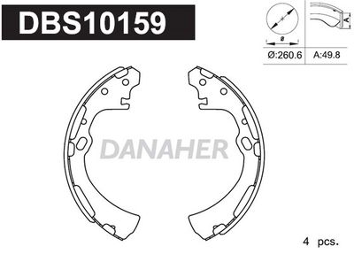 DANAHER DBS10159 Тормозные колодки барабанные  для NISSAN NP300 (Ниссан Нп300)