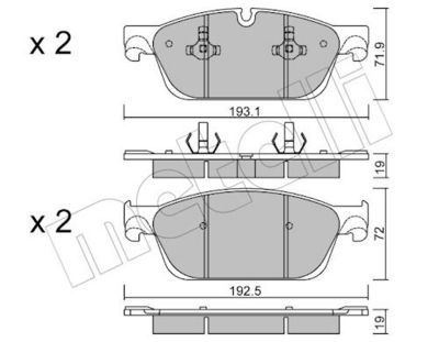 BREMSBELAGSATZ SCHEIBENBREMSE METELLI 2209670