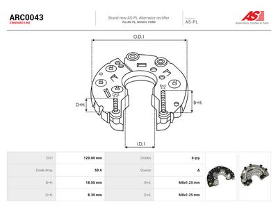 Likeretter, dynamo AUTOSTARTER ARC0043 for VW