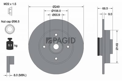 Tarcza hamulcowa PAGID 54333NC