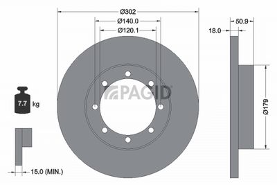 Tarcza hamulcowa PAGID 55308NC