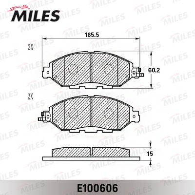 Комплект тормозных колодок, дисковый тормоз MILES E100606 для INFINITI QX60