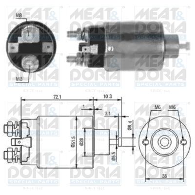 Тяговое реле, стартер MEAT & DORIA 46027 для KIA SHUMA