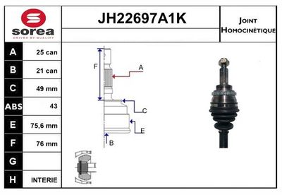 GELENKSATZ ANTRIEBSWELLE SNRA JH22697A1K