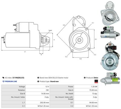 STARTER AS-PL S1199DELCO 4