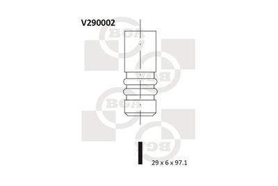 Впускной клапан BGA V290002 для CHEVROLET ASTRA