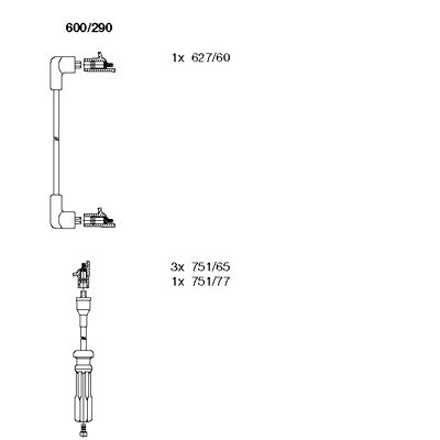 Комплект проводов зажигания BREMI 600/290 для VOLVO 340-360
