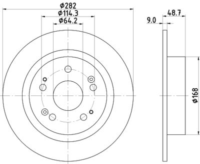 Тормозной диск HELLA 8DD 355 116-521 для ACURA TSX