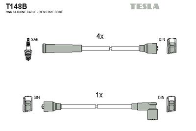 Комплект проводов зажигания TESLA T148B для FIAT 131
