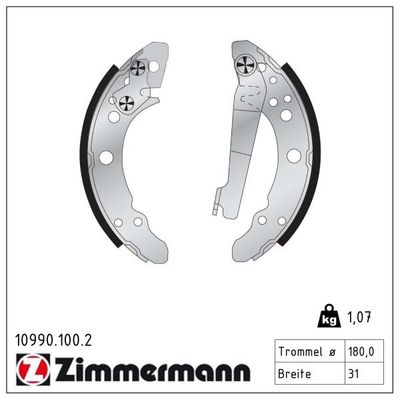 комплект спирачна челюст ZIMMERMANN 10990.100.2