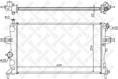 Радиатор, охлаждение двигателя STELLOX 10-25266-SX для OPEL ASTRA