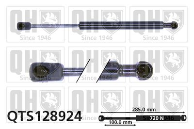 газов амортисьор, капак на двигателя QUINTON HAZELL QTS128924