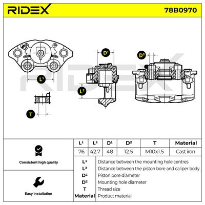 спирачен апарат RIDEX 78B0970