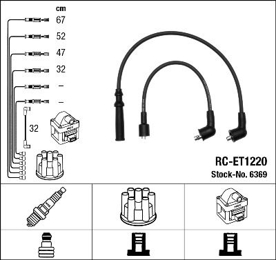 Комплект проводов зажигания NGK 6369 для TOYOTA LAND CRUISER