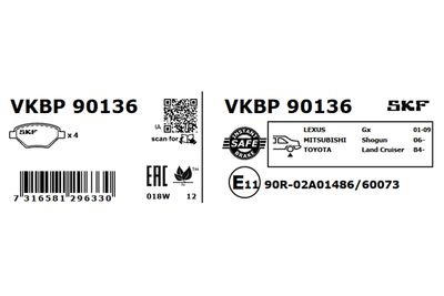 Brake Pad Set, disc brake VKBP 90136