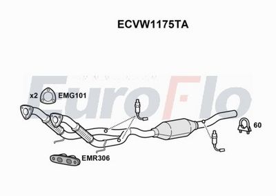 Katalizator EUROFLO ECVW1175TA