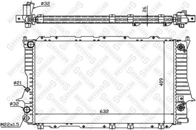 Радиатор, охлаждение двигателя STELLOX 10-25079-SX для AUDI A6