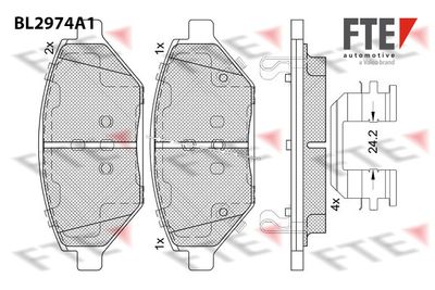 Комплект тормозных колодок, дисковый тормоз FTE BL2974A1 для OPEL KARL