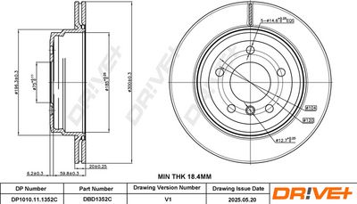 BREMSSCHEIBE DR!VE+ DBD1352C 2