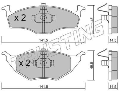 Комплект тормозных колодок, дисковый тормоз TRUSTING 354.0 для VW LUPO