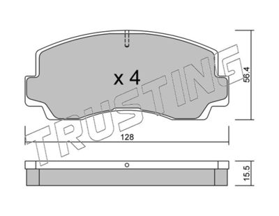 Комплект тормозных колодок, дисковый тормоз TRUSTING 252.0 для MAZDA E