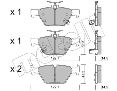 Комплект тормозных колодок, дисковый тормоз METELLI 22-1087-0 для SUBARU LEVORG