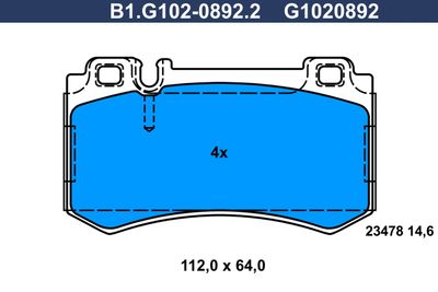 Bremseklodser GALFER B1.G102-0892.2