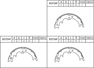 ASIMCO Brake Shoe Set, parking brake