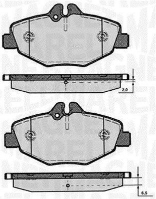 Комплект тормозных колодок, дисковый тормоз MAGNETI MARELLI 363916060318 для SAAB 9-7X