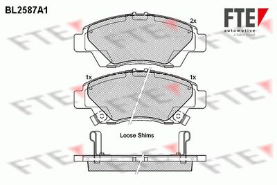 Комплект тормозных колодок, дисковый тормоз FTE 9010838 для HONDA INSIGHT