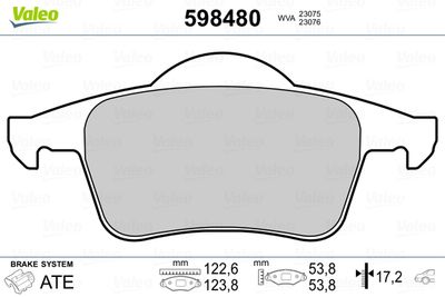 Brake Pad Set, disc brake 598480