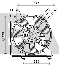EACLIMA 33V28064 Вентилятор системы охлаждения двигателя  для HYUNDAI TIBURON (Хендай Тибурон)