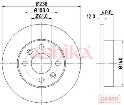 спирачен диск ASHIKA 60-00-0714C