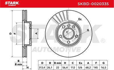 спирачен диск STARK SKBD-0020335