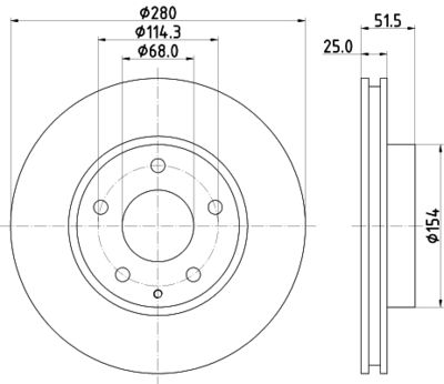 Тормозной диск MINTEX MDC2603 для MAZDA CX-3