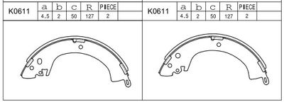 Комплект тормозных колодок ASIMCO K0611 для MITSUBISHI L300