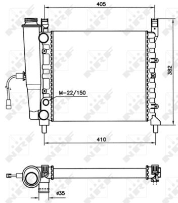 NRF 58731 Радиатор охлаждения двигателя для FIAT UNO