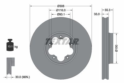 TEXTAR 92327303 Тормозные диски для FORD TOURNEO