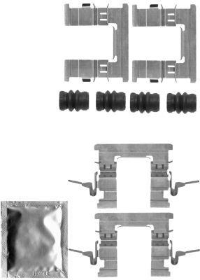 Комплектующие, колодки дискового тормоза HELLA 8DZ 355 205-211 для NISSAN JUKE