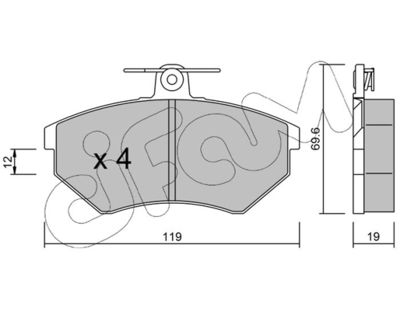 Комплект тормозных колодок, дисковый тормоз CIFAM 822-050-2 для CHERY FLAGCLOUD