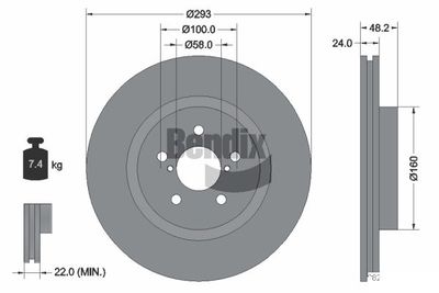 BDS1630 BENDIX Braking Тормозной диск