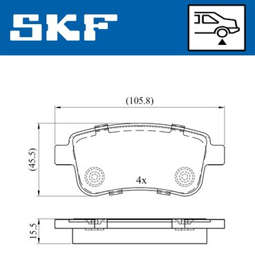 Комплект тормозных колодок, дисковый тормоз SKF VKBP 90058 для RENAULT ARKANA