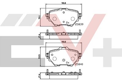 комплект спирачно феродо, дискови спирачки COMLINE CEV32234
