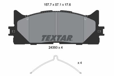 Комплект тормозных колодок, дисковый тормоз TEXTAR 2435001 для TOYOTA AURION