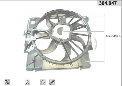 Вентилятор, охлаждение двигателя AHE 304.047 для BMW Z4