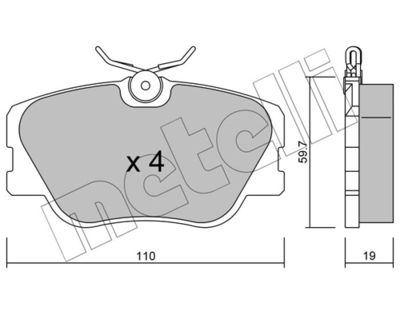 Комплект тормозных колодок, дисковый тормоз 22-0061-0