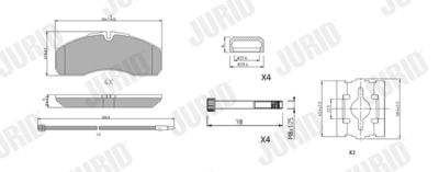 Комплект тормозных колодок, дисковый тормоз JURID 2916009560 для RENAULT MASCOTT