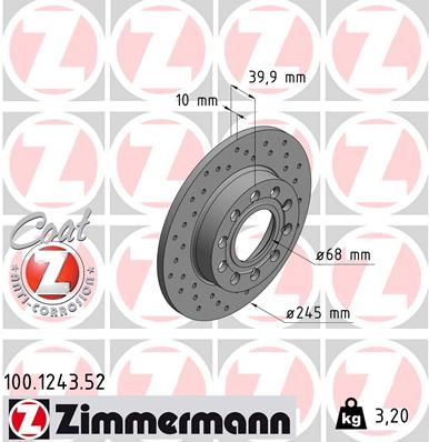 ZIMMERMANN Remschijf SPORT REMSCHIJF Z (100.1243.52)