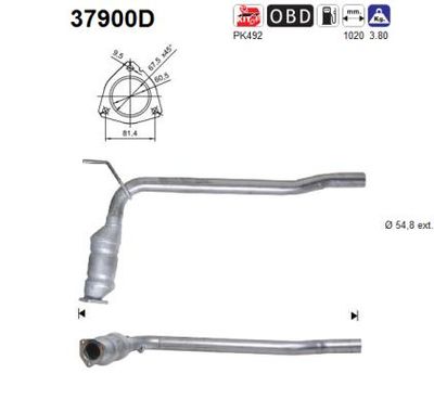 AS 37900D Катализатор для VW TRANSPORTER IV Автобус (70B, 70C, 7DB, 7DK, 70J, 70K, 7DC, 7